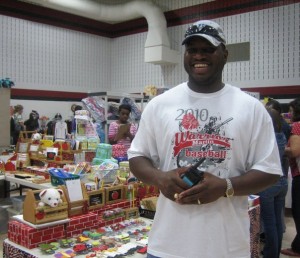 Travetus is a Martin Baseball Dad. He came to see if we need anything from the cafeteria. Big smile!