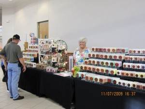 A neighboring exhibitor with her beautiful candles!